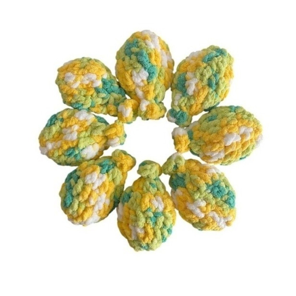 Reusable Crochet Water Balloons Handmade Latex Free Yellow Green White Set of 8